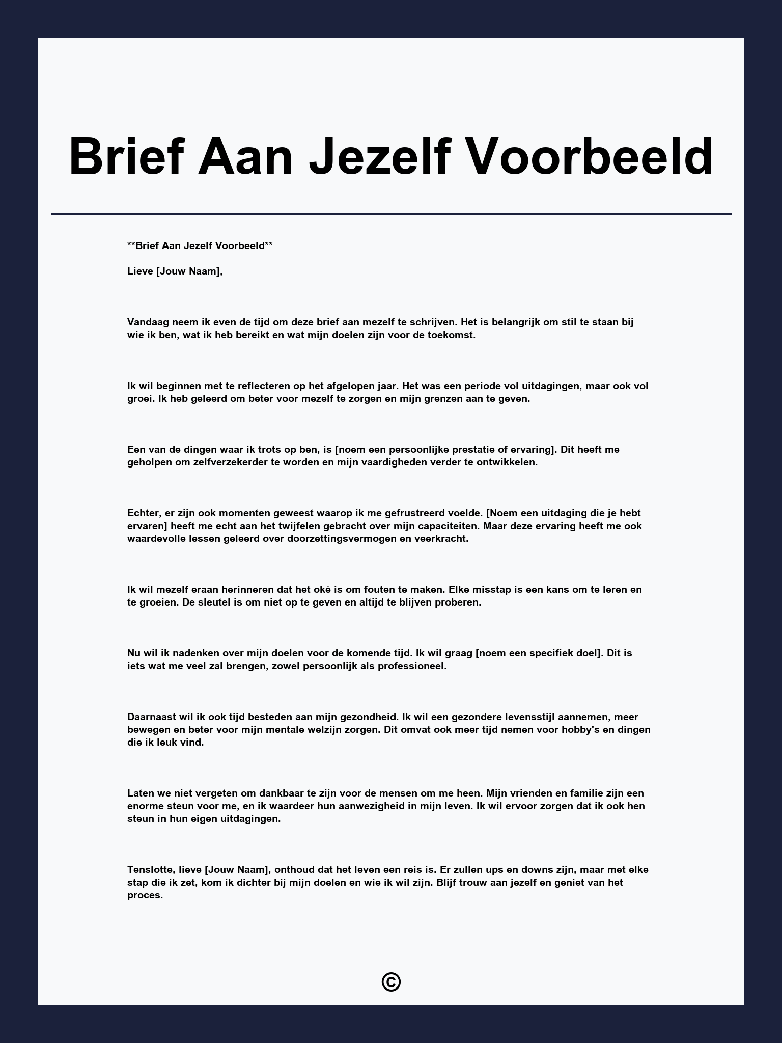 Brief Aan Jezelf Voorbeeld